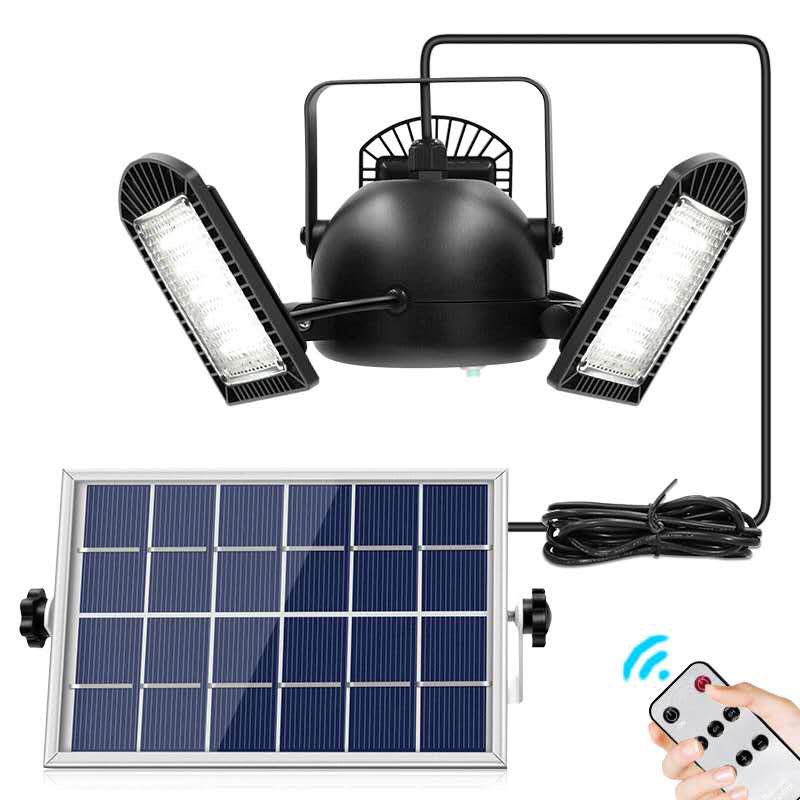 Solar Lights Outdoor 60 LEDs Solar Flood Lights 3 Heads Adjustable