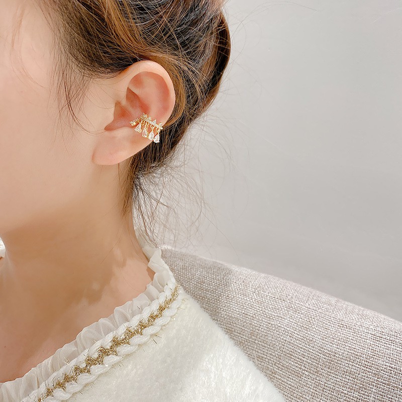 Bông Tai Vương Miện Kim Cương Pha Lê Sang Trọng Phong Cách Hàn Quốc Thời Trang Cho Nữ