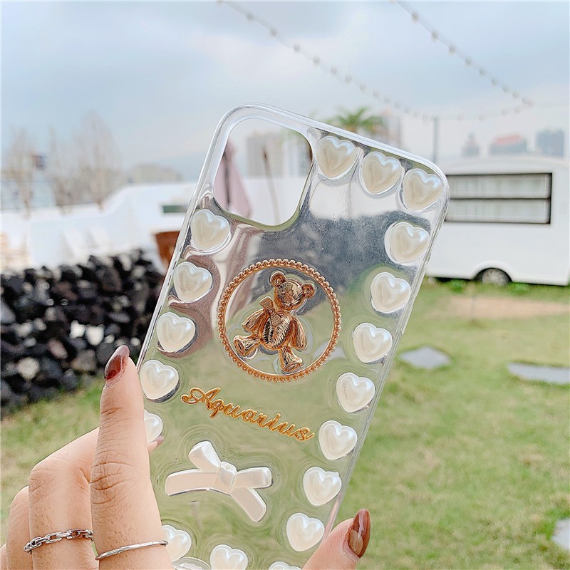 Ốp lưng iphone Đính Ngọc Trái Tim  Thích hợp iphone 11,12 pro max,12,12 pro,11 pro max,11 pro,7 plus,7,xs max,8g,