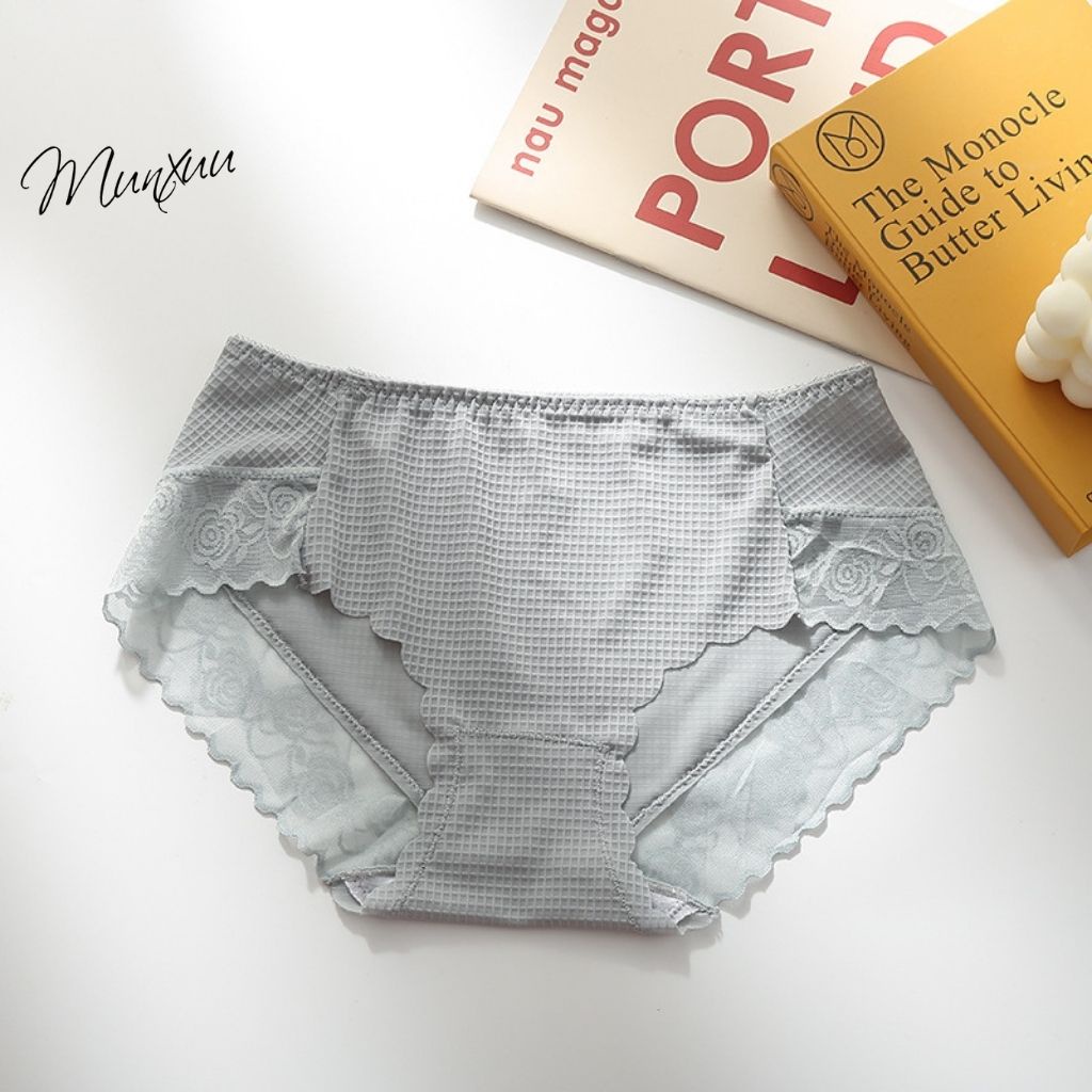Quần lót nữ MUNXUU vải su lạnh phối ren gấm cao cấp xuyên thấu siêu sexy quyến rũ - QC126