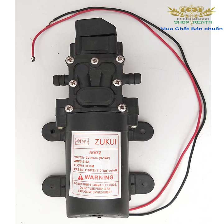 MÁY BƠM NƯỚC ĐƠN MINI 9V-14V tem vàng bơm rửa xe, trợ lực vòi sen, máy giặt, phun sương, phun xịt thuốc trừ sâu