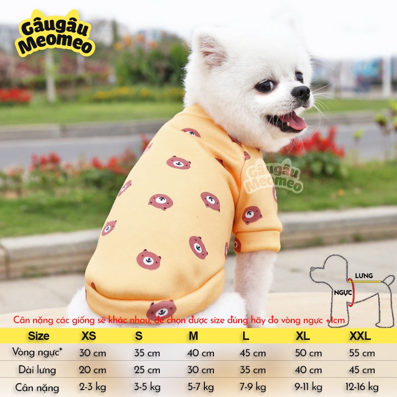 Quần áo chó mèo thu đông vải nỉ
