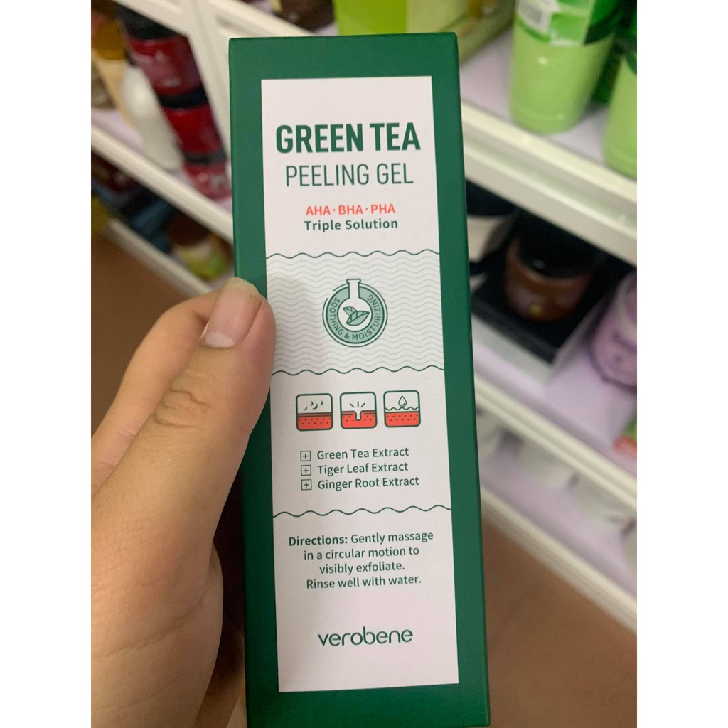 Gel tẩy tế bào chết VEROBENE GREEN TEA PEELING GEL Trà xanh