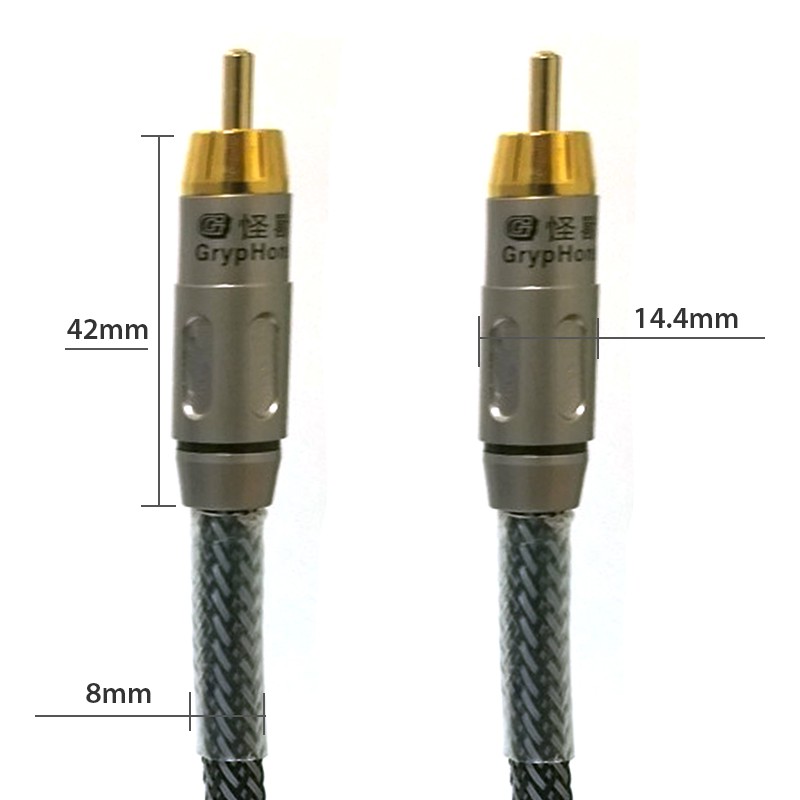 Dây âm thanh số Coaxial/SPDIF 75Ohm/OFC 17AWG DIY SREXACT GT-6/GrypHons bọc nilon ngắn 0.3 mét