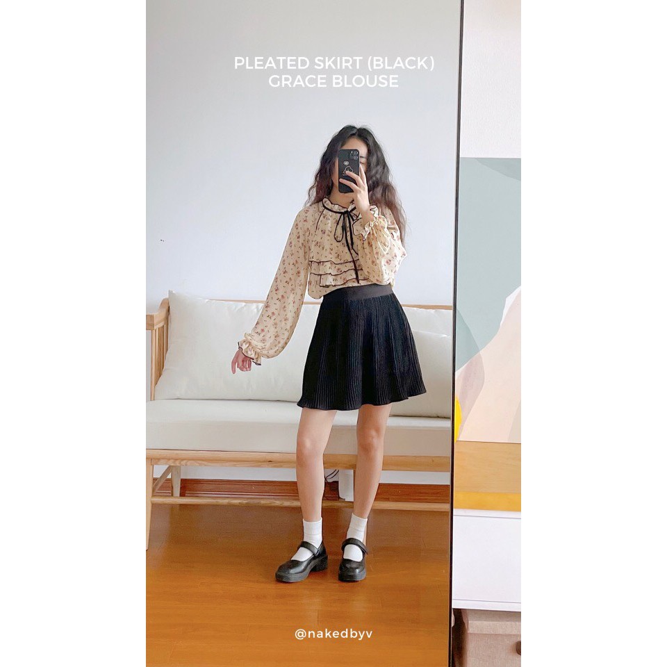 [Mã WASKT304 giảm 15% tối đa 30K đơn 99K] Chân váy Pleated Skirt (Đen) | BigBuy360 - bigbuy360.vn