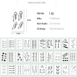 Hình xăm dán mini - hình xăm tattoo cao cấp - phụ kiện spa