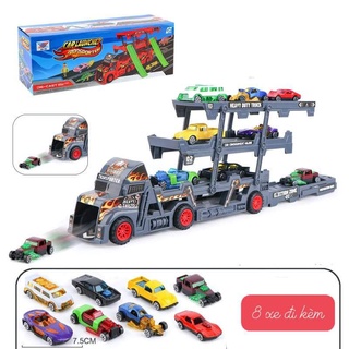 Đồ chơi xe container 3 tầng chở xe con