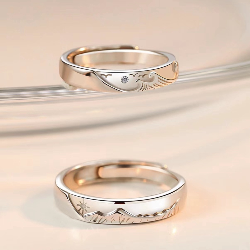 [Cois N] Nhẫn Cặp Shanmeng Oath Cặp Đôi Dài Liên Kết Ngày Kỷ Niệm Cho Nam Và Nữ