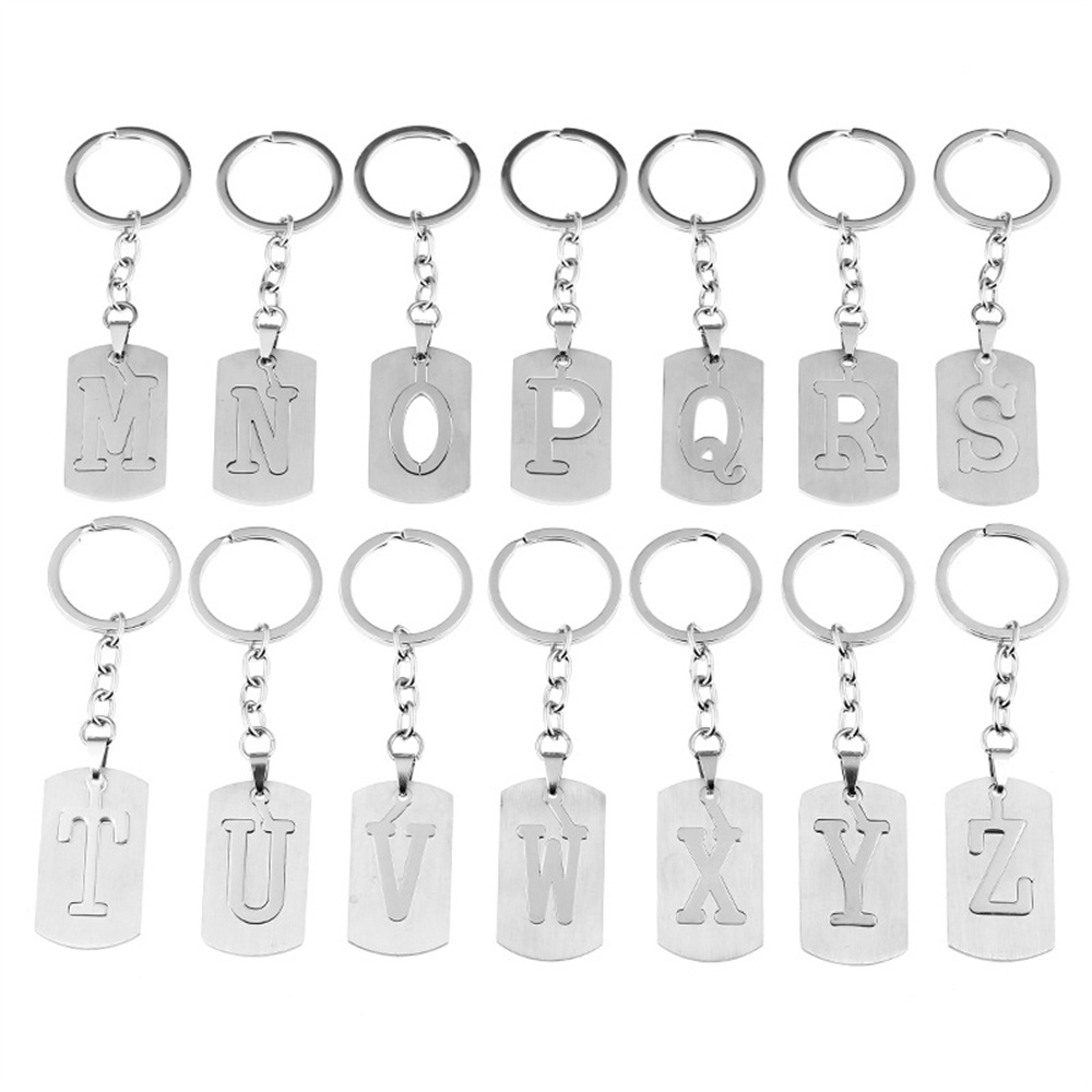 26 Móc Khóa Chữ Cái Tiếng Anh Bằng Thép Không Gỉ