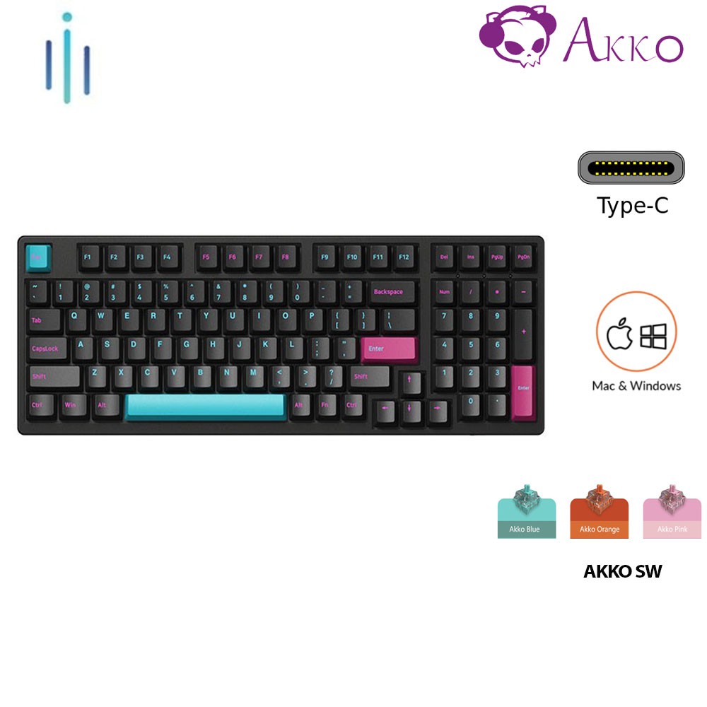 [Mã ELMALL4 giảm 4% đơn 500K] Bàn phím cơ AKKO 3098 DS Midnight R2 - Akko sw v2