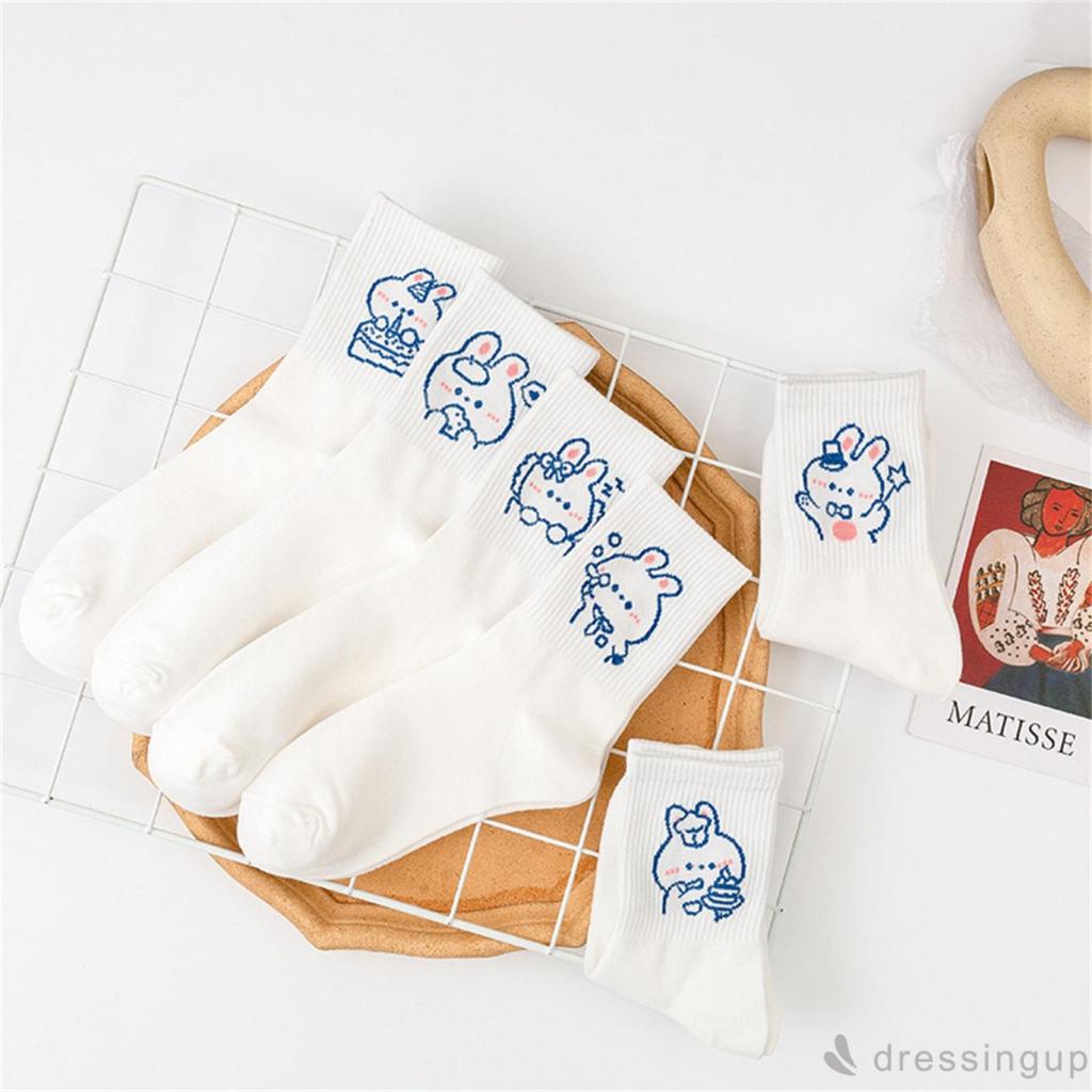 Đôi Tất Cotton Hoạ Tiết Chú Thỏ Dễ Thương Cho Nữ