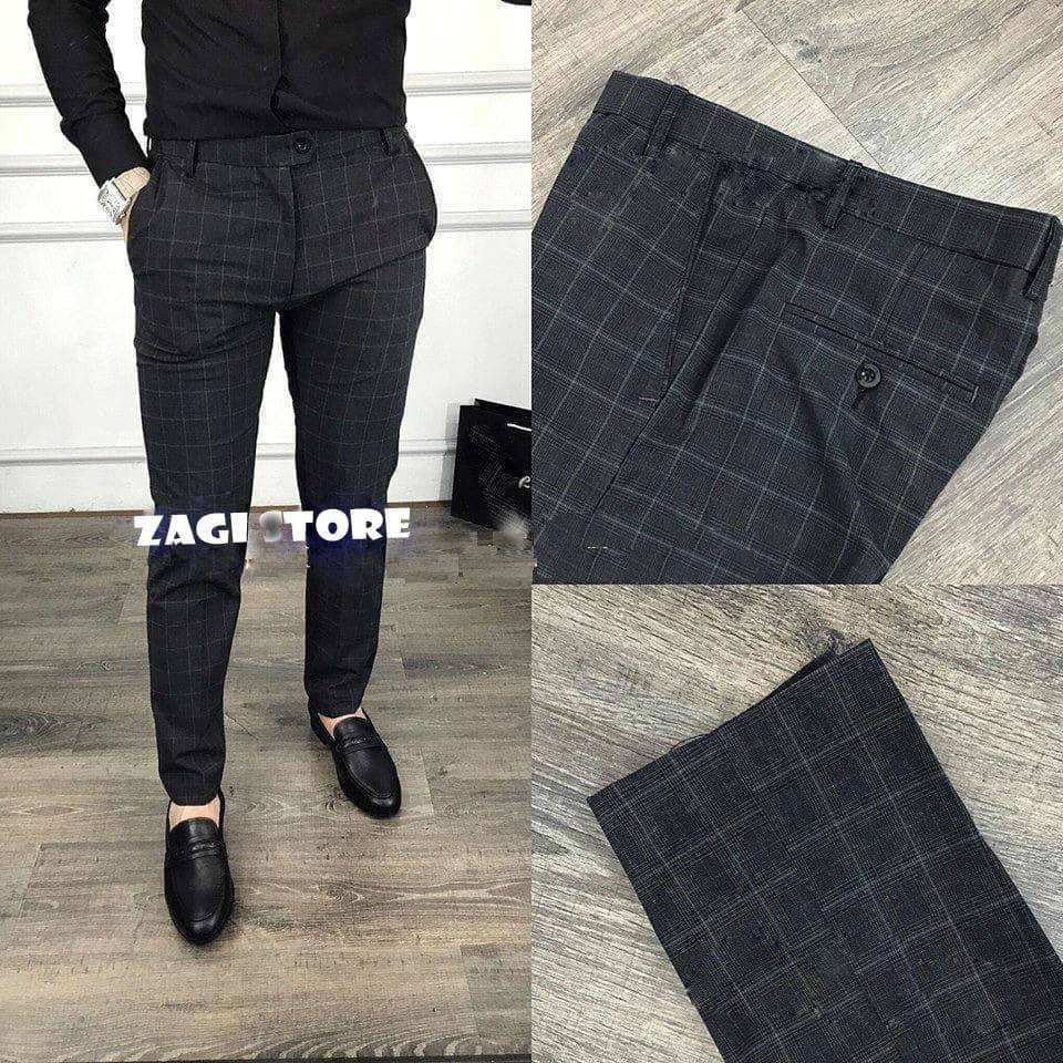 (VẢI XUẤT KHẨU) QUẦN ÂU NAM CAO CẤP Hàng Xuất Khẩu 2019 (ĐEN CARO) (Được Trợ Giá)