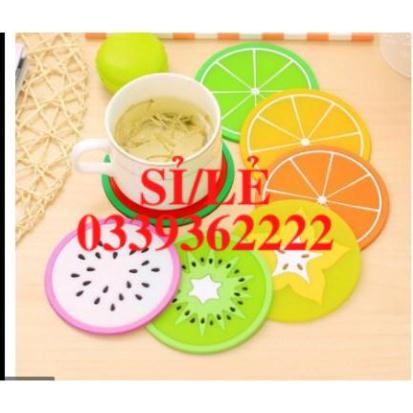 [ HAIANHSHOP ] Miếng lót cốc silicon hình hoa quả tươi mát (8cm) - Miếng Lót Ly Trái Cây Dễ Thương Duashop &gt;