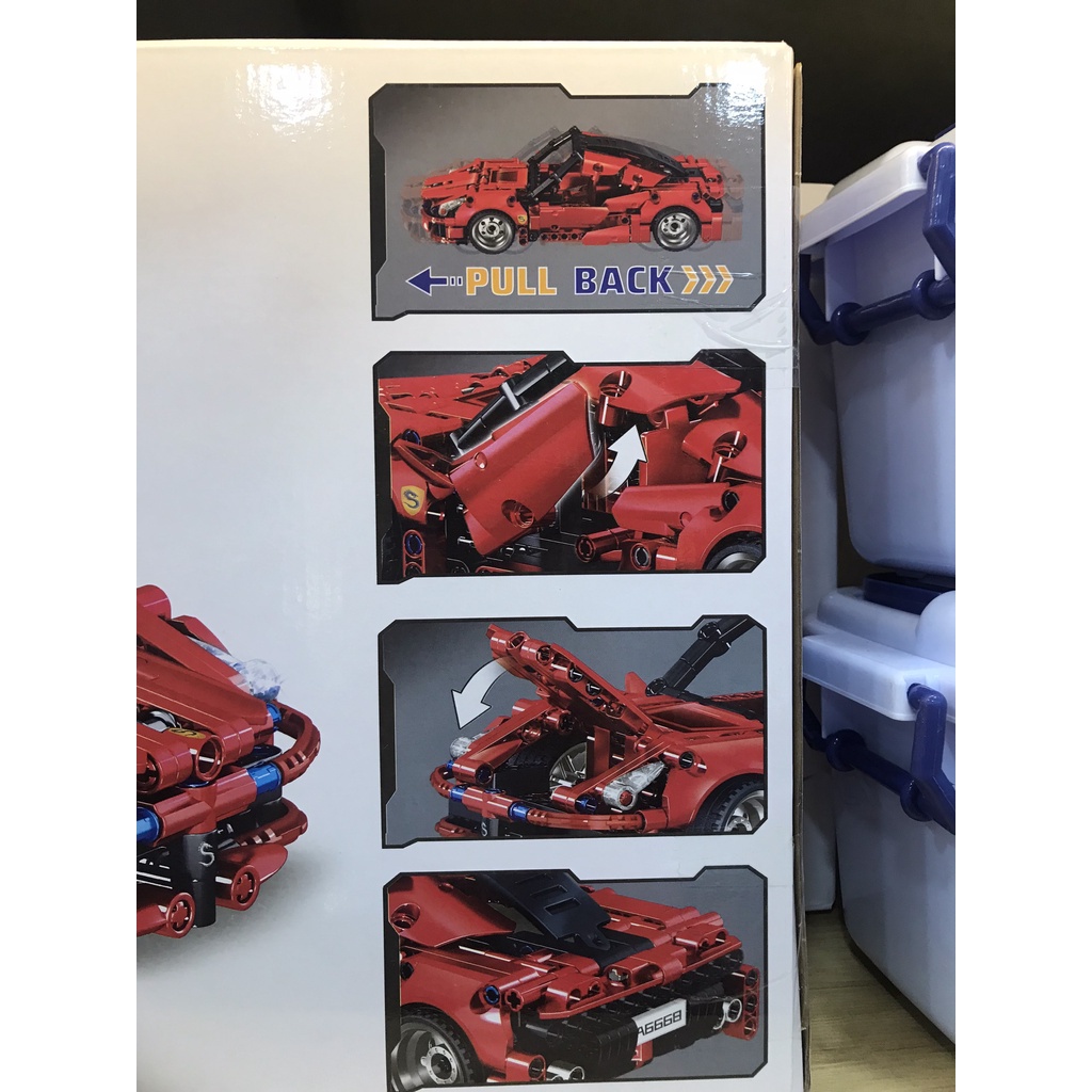 Bộ lego lắp ráp xe mui trần màu đỏ