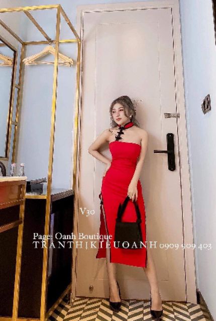 Đầm sườn  xám cổ  cách tân viền