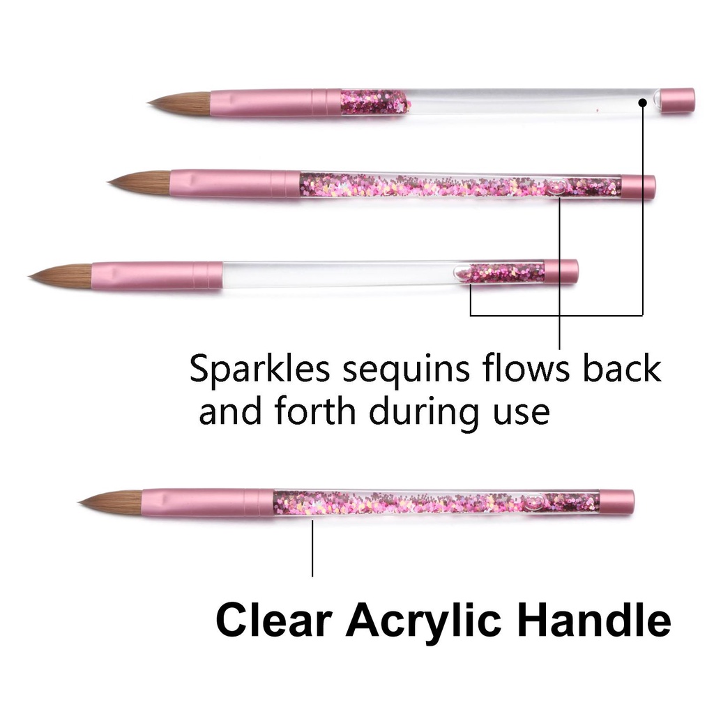 Cọ Sơn Móng Tay Acrylic Chuyên Nghiệp Với Tay Cầm Bằng Gỗ