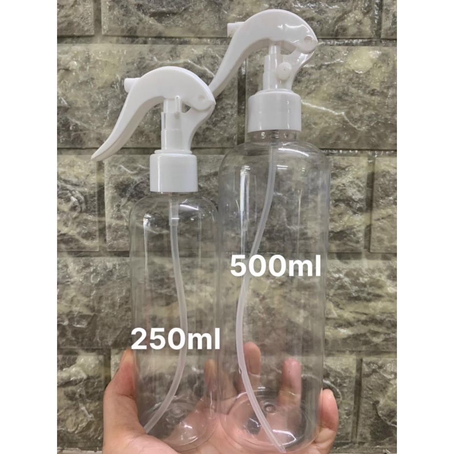 Chai Xịt Trong Suốt Cò Súng 150ml, 250ml, 300ml, 500ml Vỏ Chai Nhựa PET đựng dung dịch sát khuẩn