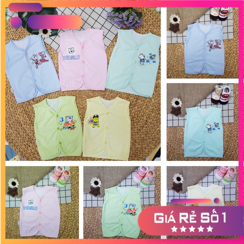 Áo Gile cho bé sơ sinh đến 1 tuổi chất liệu cotton