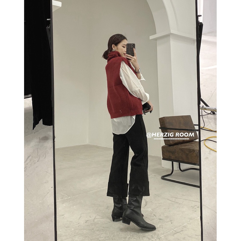 Áo gile len cổ lọ 7p - A3039 | BigBuy360 - bigbuy360.vn