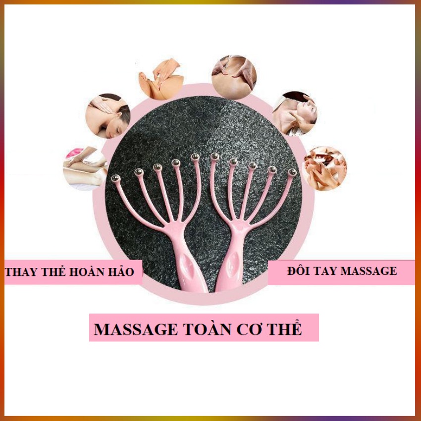 Dụng Cụ Massage Da Đầu Mầu Hồng Giúp Thư Giản, Giảm Căng Thẳng