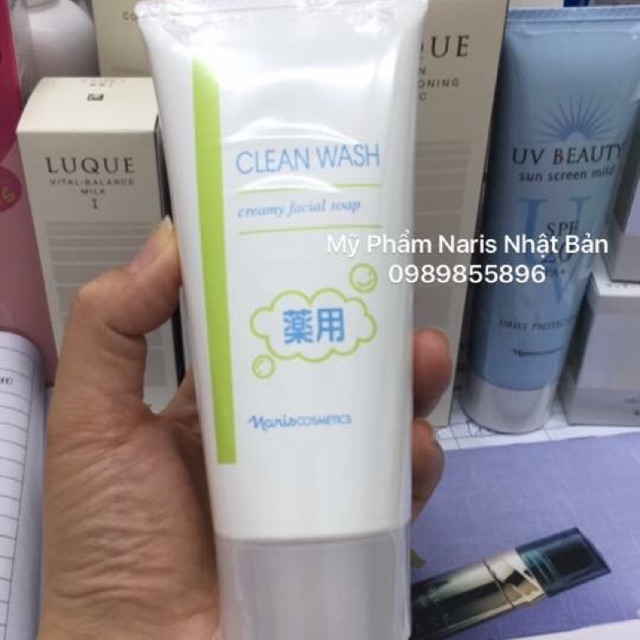 Sữa Rửa Mặt Tẩy Trang Naris GN Clean Wash Creamy Facial Soap 120g