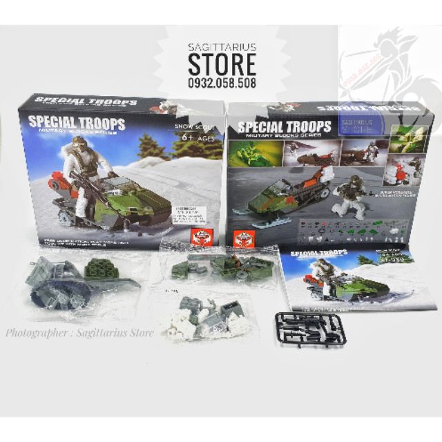 Minifigures Lắp Ráp Lính Commando Lái Xe Trượt Tuyết - Snow Scout XJ-989 ( 96 Mảnh )