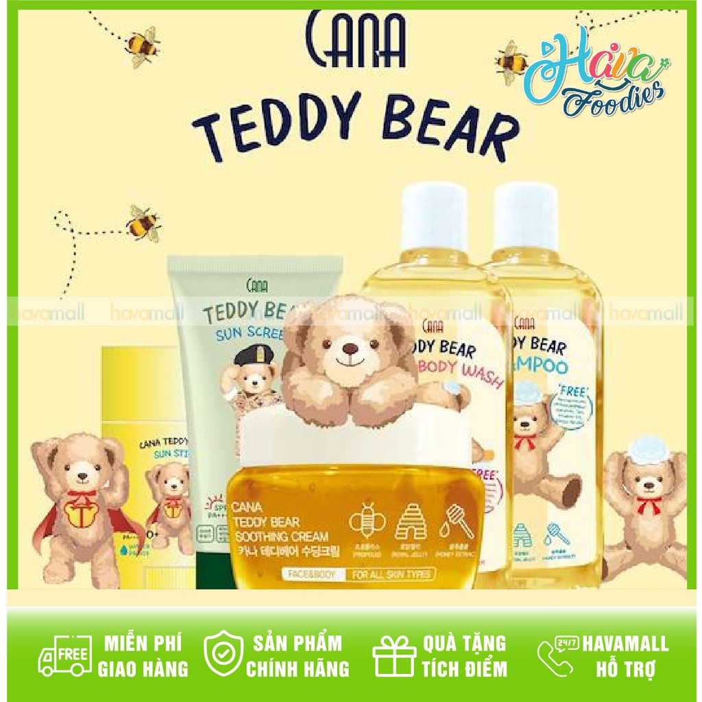 [HÀNG CHÍNH HÃNG] Bộ Tắm Gội Dưỡng Da Toàn Thân CANA TEDDY BEAR