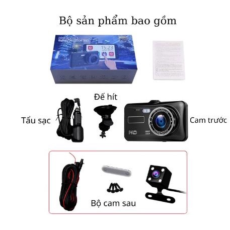 Camera hành trình ô tô, Camera hành trình A6 Plus Full HD Đèn LED,ghi hình trước sau, màn hình cảm ứng,thẻ nhớ 32G | BigBuy360 - bigbuy360.vn