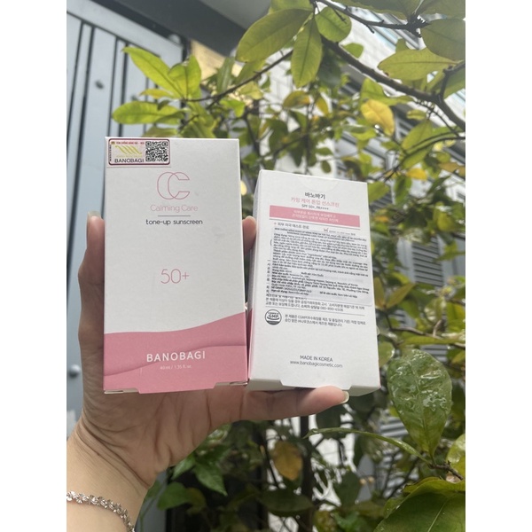 Kem chống nắng nâng tone Banobagi Calming Care Tone Up Sunscreen 50+/PA++++ 40ml (Màu hồng)