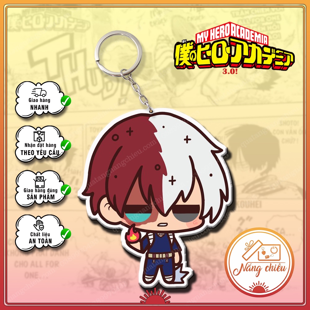 Móc khóa Dày In Sắc Nét 2 Mặt Anmie Học viện siêu anh hùng Midoriya Izuku,shouto, bakugo,Kirishima