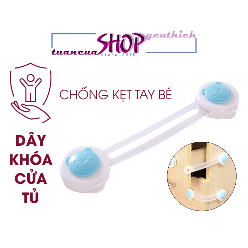 Khóa tủ lạnh giữ an toàn cho bé - Dây khóa ngăn kéo, tủ đồ, tủ lạnh chống kẹt tay