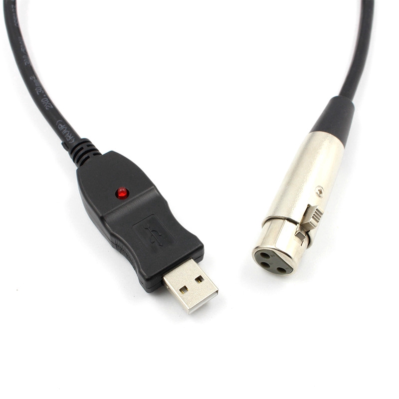 Cáp liên kết âm thanh micro đầu cắm USB - ổ cắm XLR 3 pin 3m