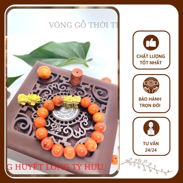 Vòng Tay Gỗ Huyết Long Tỳ Hưu 💥Mang lại may mắn, bình an, tài lôc. | BigBuy360 - bigbuy360.vn