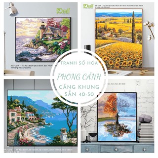 Tranh treo tường tự tô màu số hóa DALI Các mẫu phong cảnh (Có sẵn) Kích thước 40-50