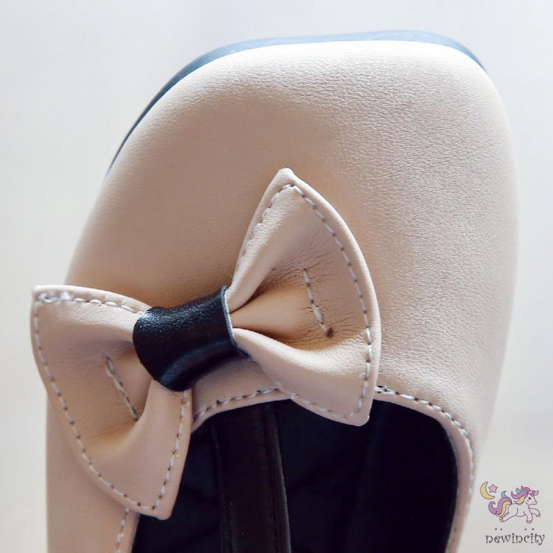 Giày búp bê đính nơ mềm chống trượt cho bé gái