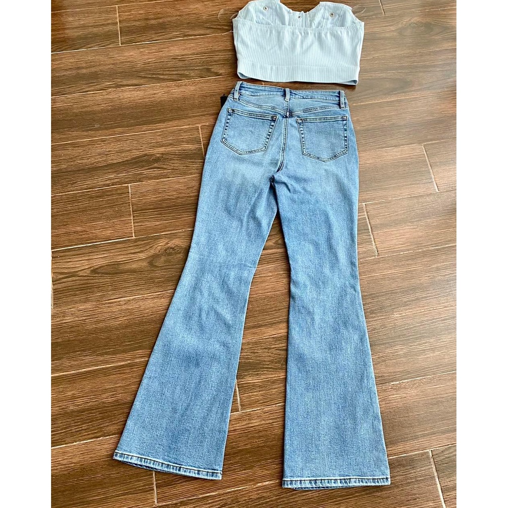 ❗️ 𝐋𝐈𝐋𝐀𝐂 - 𝐕𝐍𝐗𝐊 - 𝐃Ư 𝐗Ị𝐍 - 𝐆𝐈Á 𝐓Ố𝐓 ❗️ -Quần Jean Ống Loe Rách Gối Candace
