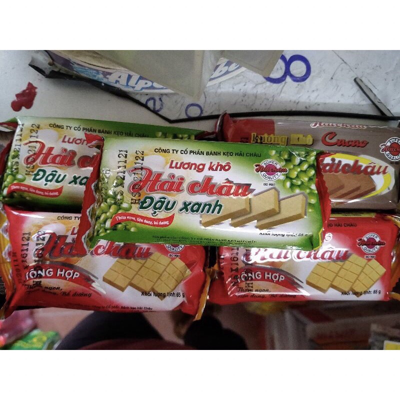 5 gói lương khô Hải Châu 65g cacao, đậu xanh, tổng hợp