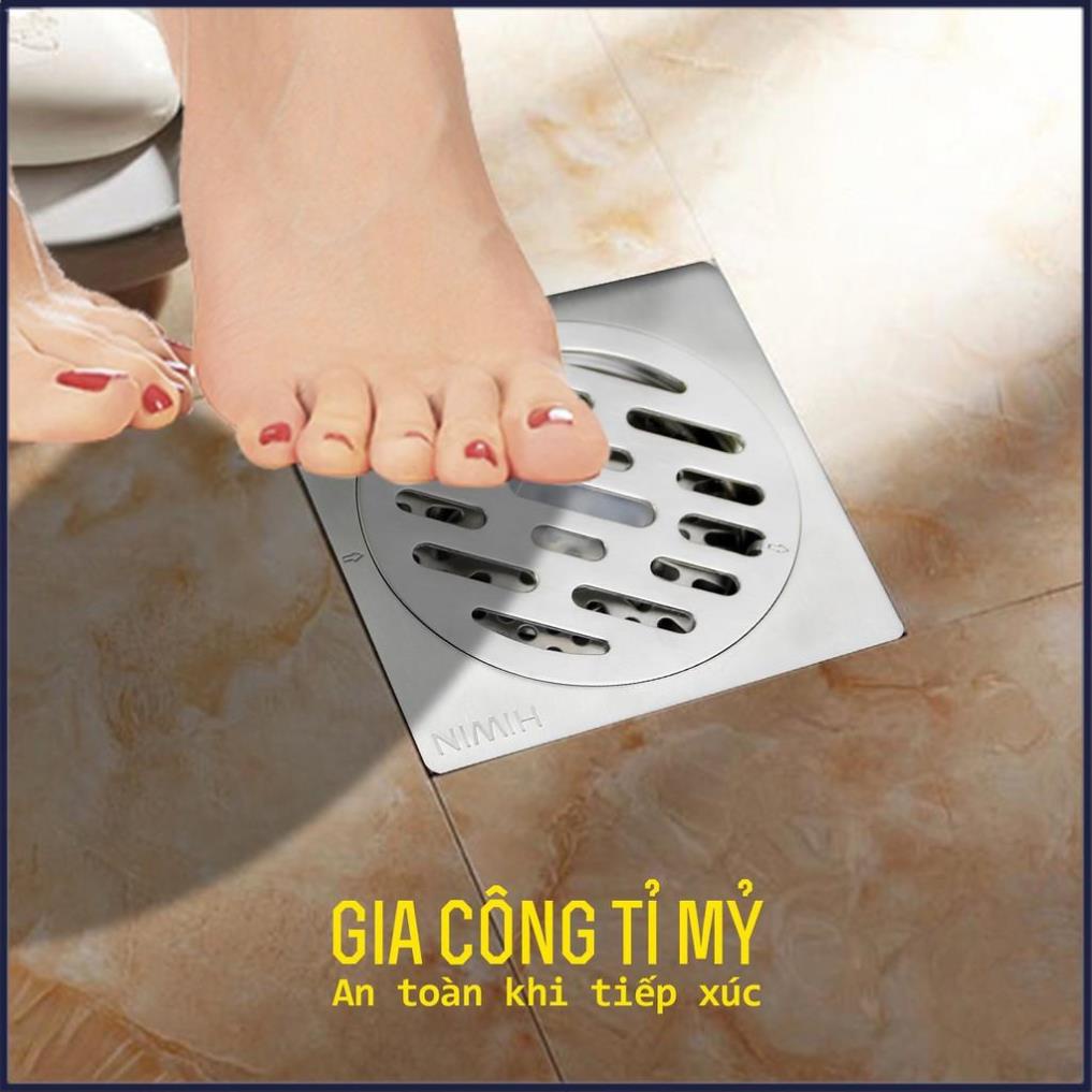 Phễu ga thoát sàn ngăn mùi hôi thoát nước nhanh chất liệu inox kích thước 100x100mm HIWIN FD-4320