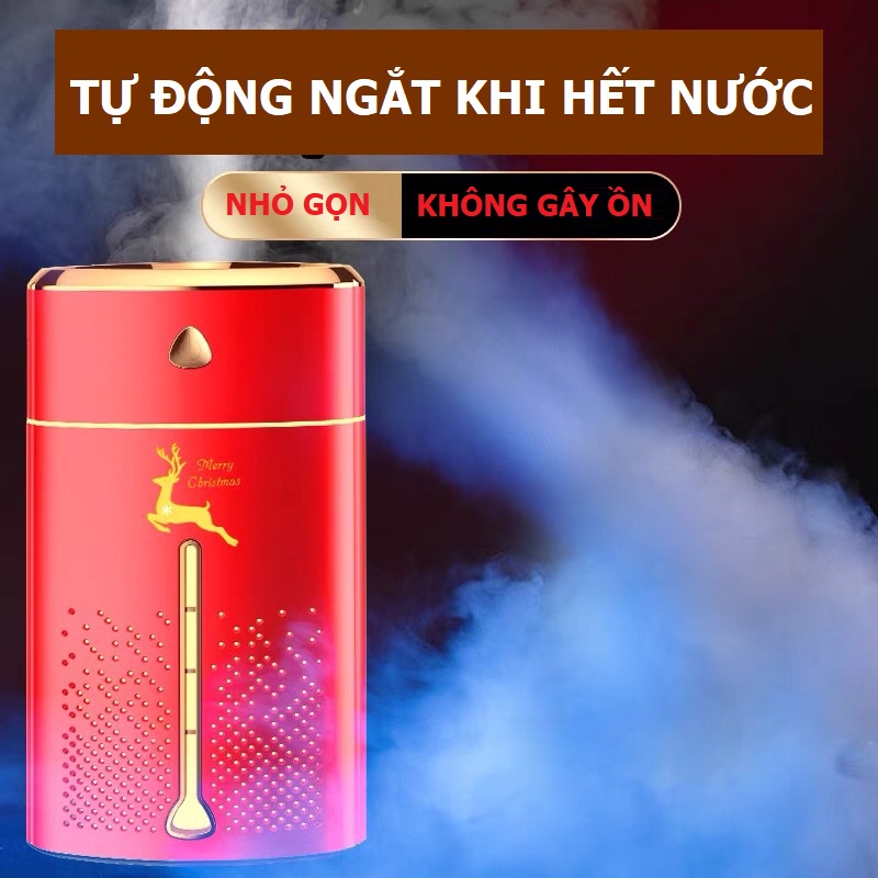 Máy Phun Sương tích hợp đèn ngủ 7 màu - Tạo Ẩm, Lọc Không Khí, để bàn phòng khách, phòng ngủ