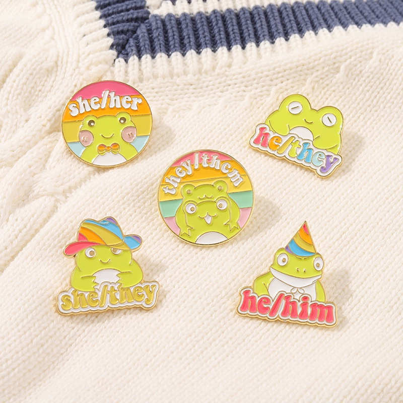 Ghim Cài Áo Hình Chữ She / Her They / Them Động Vật / Bướm / Trái Tim Phong Cách Punk