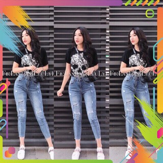 [60kg~95kg] Quần Jean BigSize Nữ 9 Tấc - Lưng Cao - Co Giãn Mạnh- Phom TO