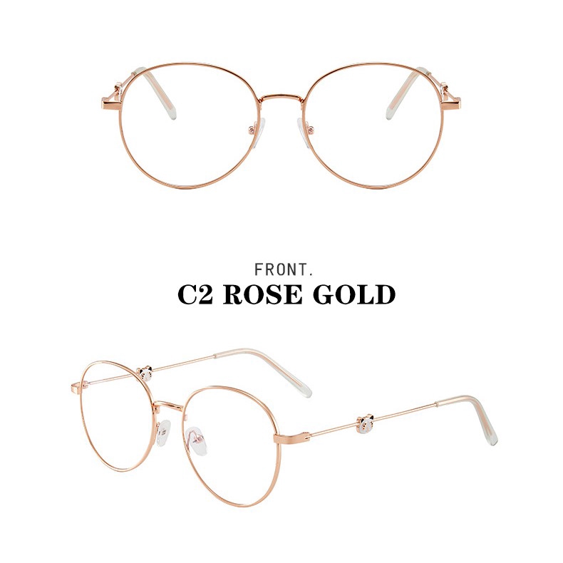 Mắt kính gọng tròn chống ánh sáng xanh hình gấu trúc ở càng kính cho nam nữ | BigBuy360 - bigbuy360.vn