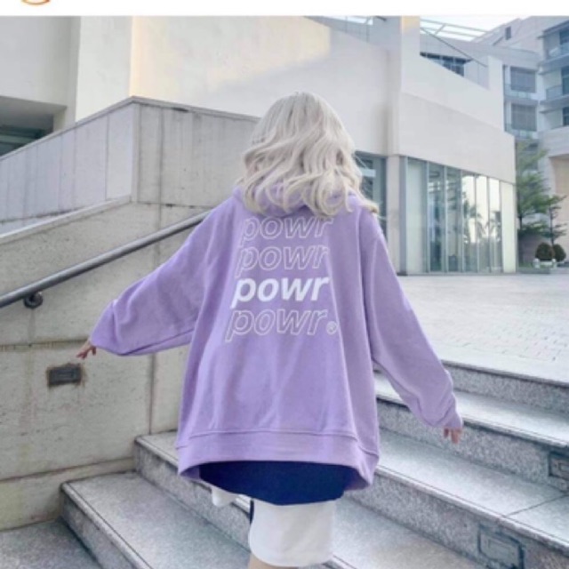 Áo khoác nỉ POWR oversize, ảnh thật treo tường