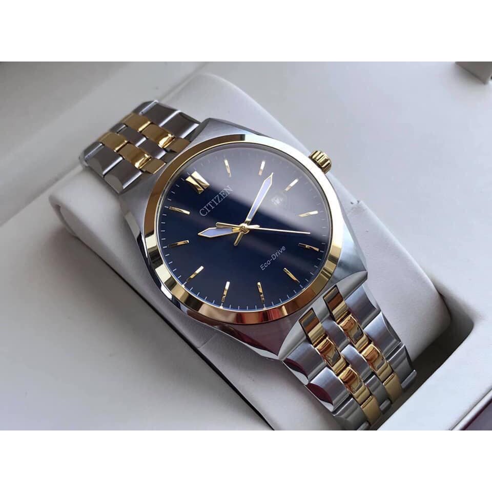 Đồng hồ đôi Citizen BM7334-58L & EW2294-61L - Máy Quartz Pin Eco Drive - Kính khoáng cứng