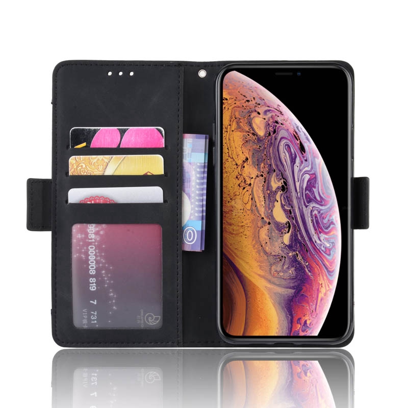 Bao da điện thoại chất PU kiêm ví gập đựng thẻ nam châm cho iPhone 11 Pro XS Max 7 8 Plus XR X