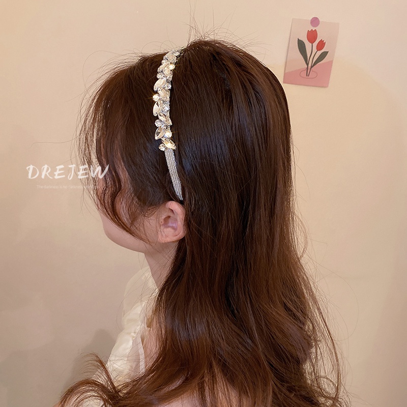 DREJEW Cài tóc đính đá phong cách Hong Kong cổ điển thời trang mùa hè cho nữ
