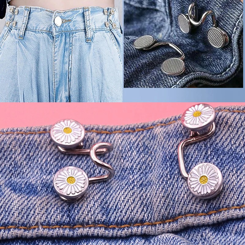 Phụ kiện khóa gài nút điều chỉnh lưng quần không cần đục lỗ có thể tháo ra được