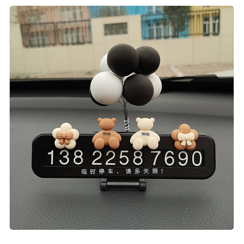 Bảng để số điện thoại đậu xe tạm thời trên ô tô hình hoạt hình dễ thương