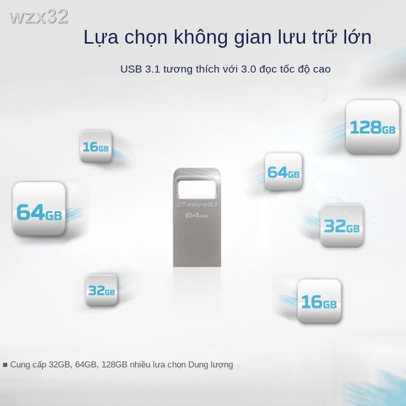 ✢●Kingston U Disk DTMC3 32g Tốc độ cao USB3.1 Mini Metal Nữ sinh Ổ đĩa flash USB nhỏ và thời trang