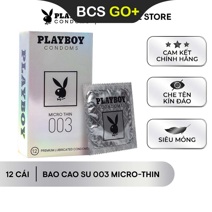 Bao cao su Playboy 003 MICRO-THIN 12 bao - Siêu Mỏng